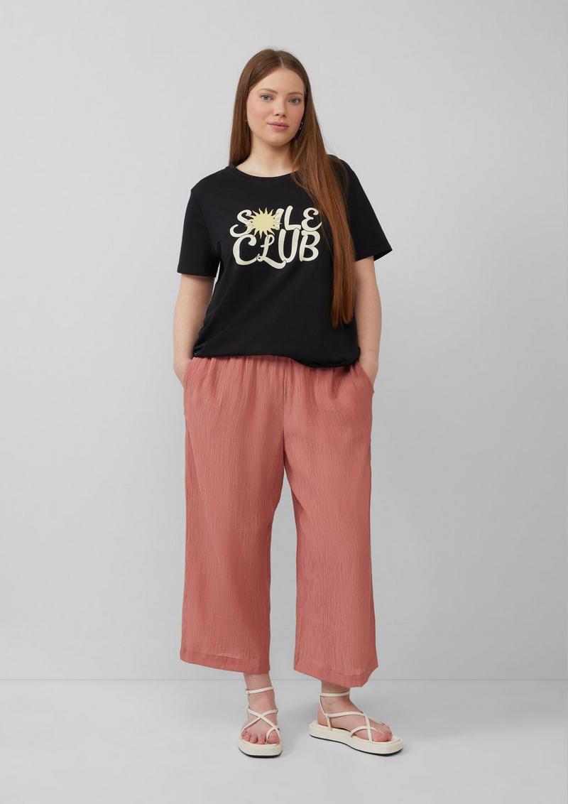 s.Oliver Baumwollshirt mit Frontprint - schwarz