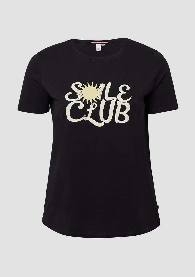 s.Oliver Baumwollshirt mit Frontprint - schwarz