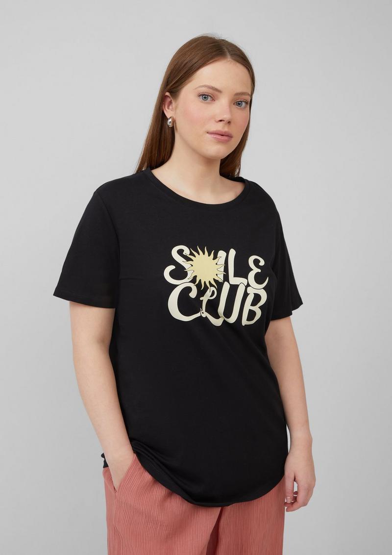 s.Oliver Baumwollshirt mit Frontprint - schwarz