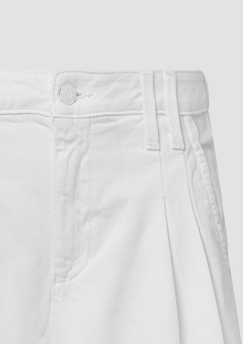s.Oliver Denim-Bermuda mit Bundfalten - weiß