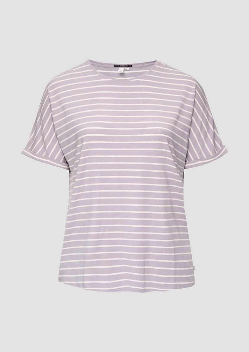 s.Oliver T-Shirt aus Lyocellmix mit Ringelmuster - grau