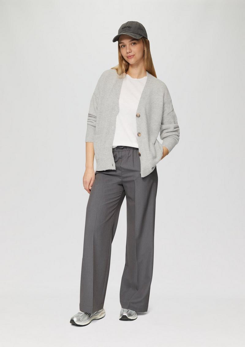 s.Oliver Flauschiger Cardigan mit Knöpfen - grau meliert
