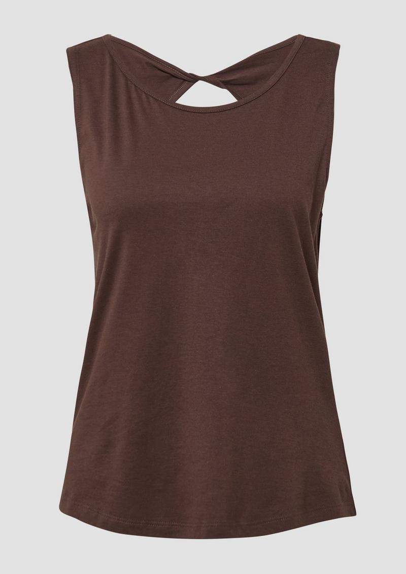 s.Oliver Top mit dekorativem Cut-out - mokka