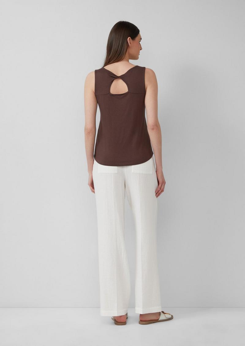 s.Oliver Top mit dekorativem Cut-out - mokka