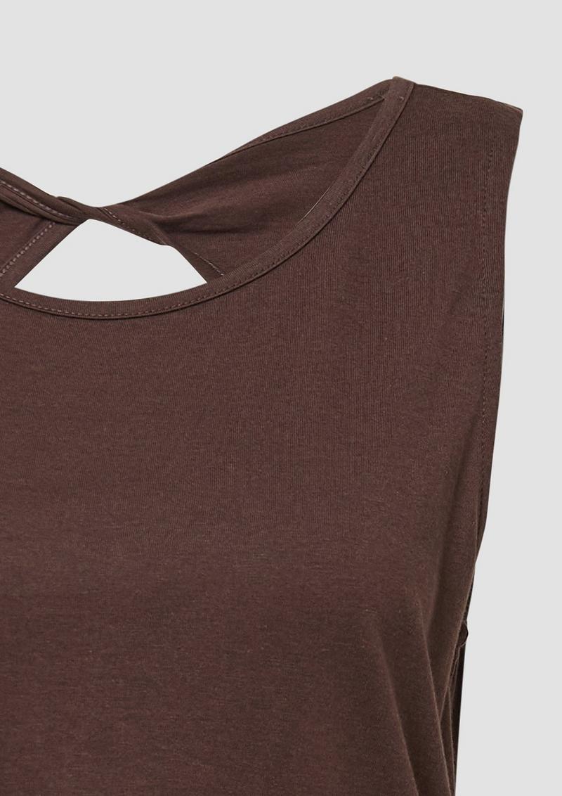 s.Oliver Top mit dekorativem Cut-out - mokka