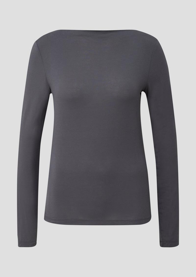 s.Oliver Leicht durscheinendes Longsleeve - dunkelgrau