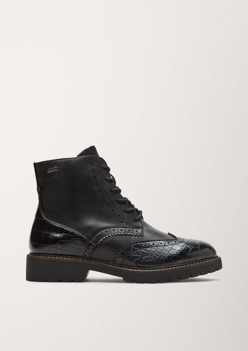 s.Oliver Brouge-Boots in Leder-Optik - schwarz