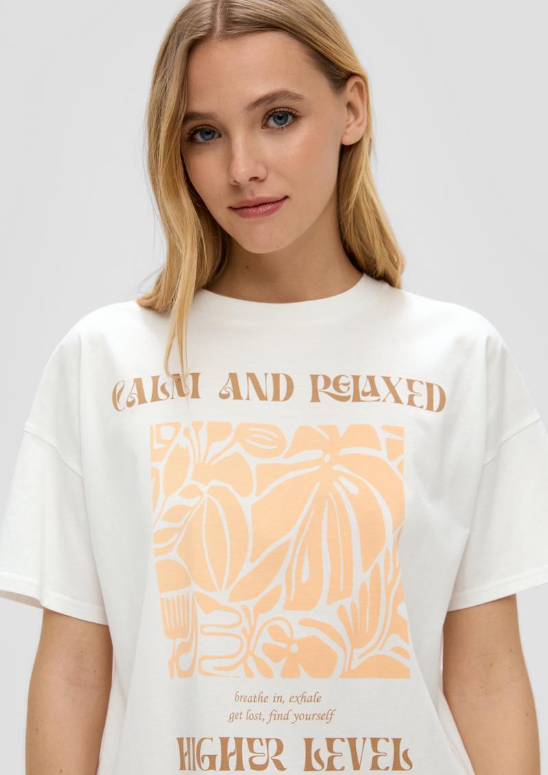 s.Oliver T-Shirt mit Frontprint - creme