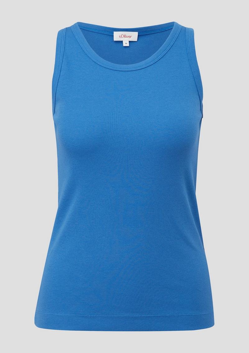 s.Oliver Tanktop aus Baumwollstretch - royalblau