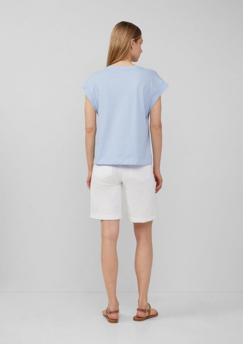 s.Oliver T-Shirt im Relaxed Fit mit Folienprint - hellblau