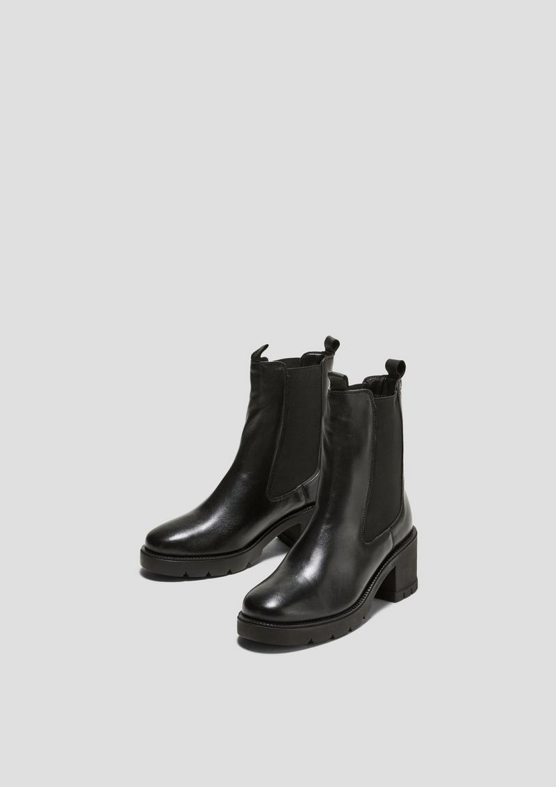 s.Oliver Stiefelette aus Schafsleder - schwarz