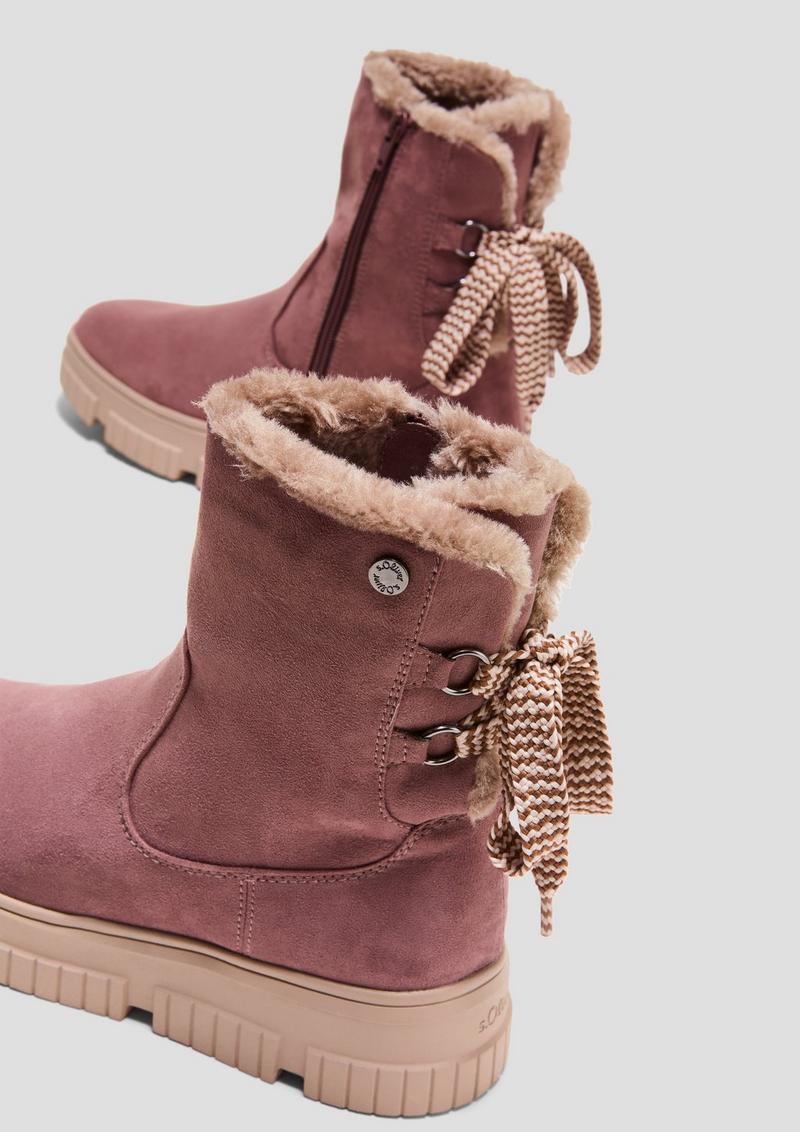 s.Oliver Winterstiefel mit Kunstfellfutter - altrosa