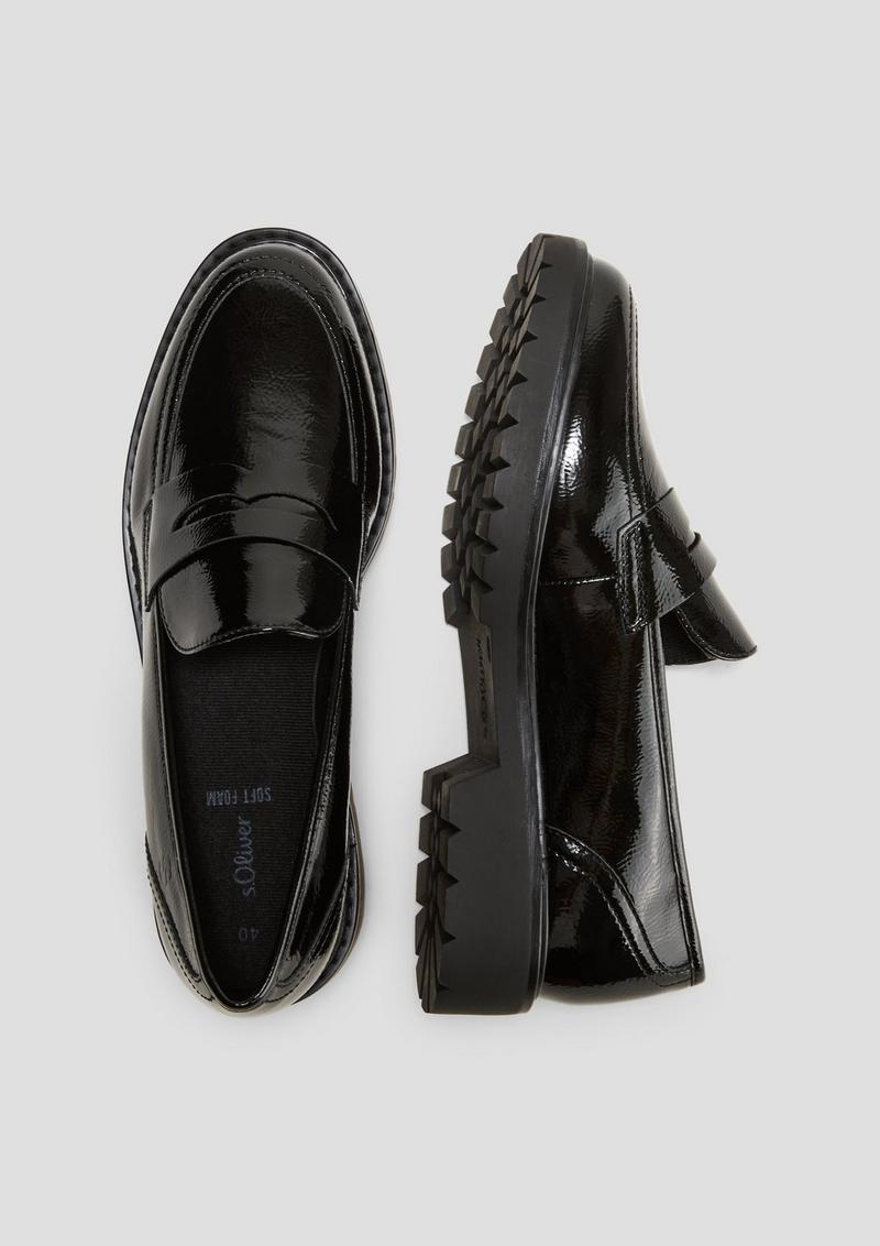 s.Oliver Loafer in Leder-Optik - schwarz