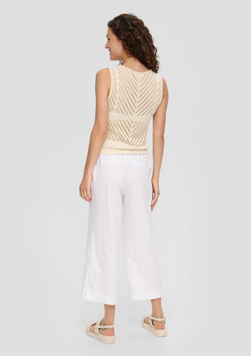 s.Oliver Top aus Ajourstrick - beige