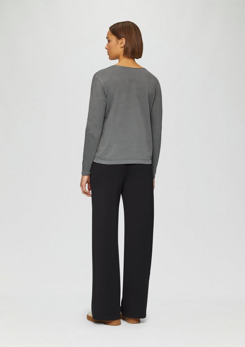 s.Oliver Longsleeve mit Garment Dye - dunkelgrau