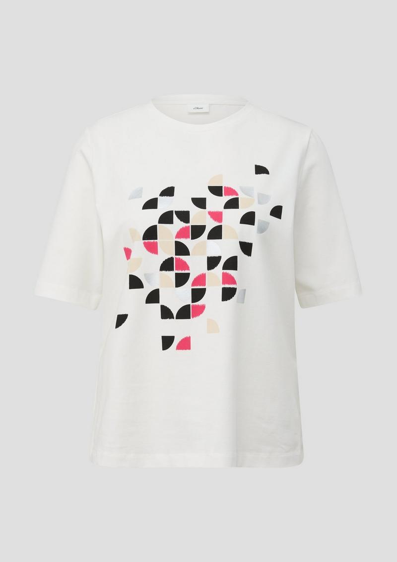 s.Oliver T-Shirt mit Frontprint - creme