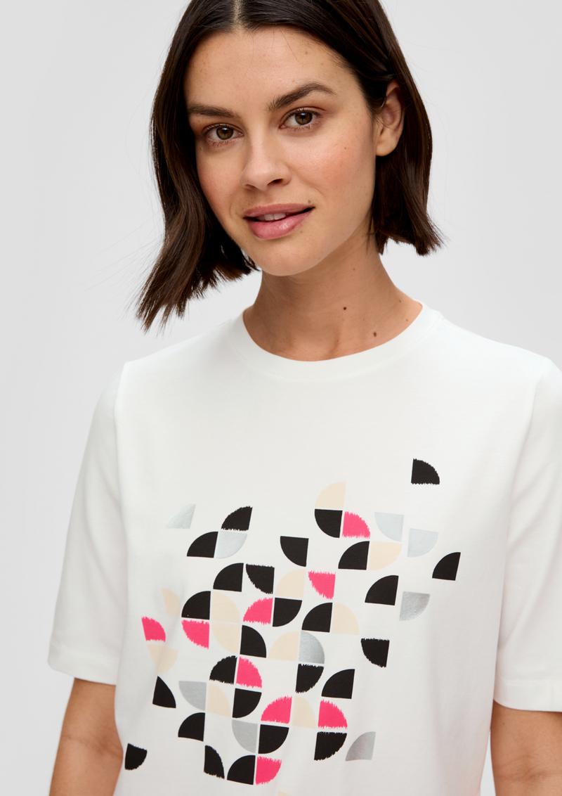s.Oliver T-Shirt mit Frontprint - creme