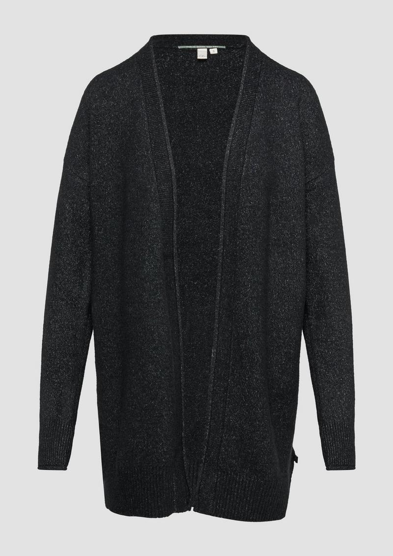 s.Oliver Weiche Strickjacke mit Rollkante - schwarz