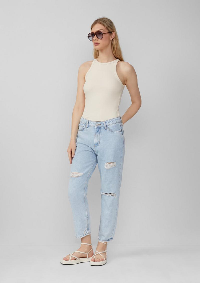 s.Oliver Geripptes Tanktop - helles sand