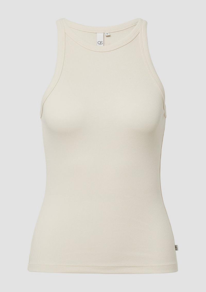 s.Oliver Geripptes Tanktop - helles sand