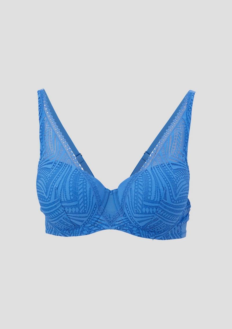 s.Oliver Schalen-BH mit Spitzen-Details - blau