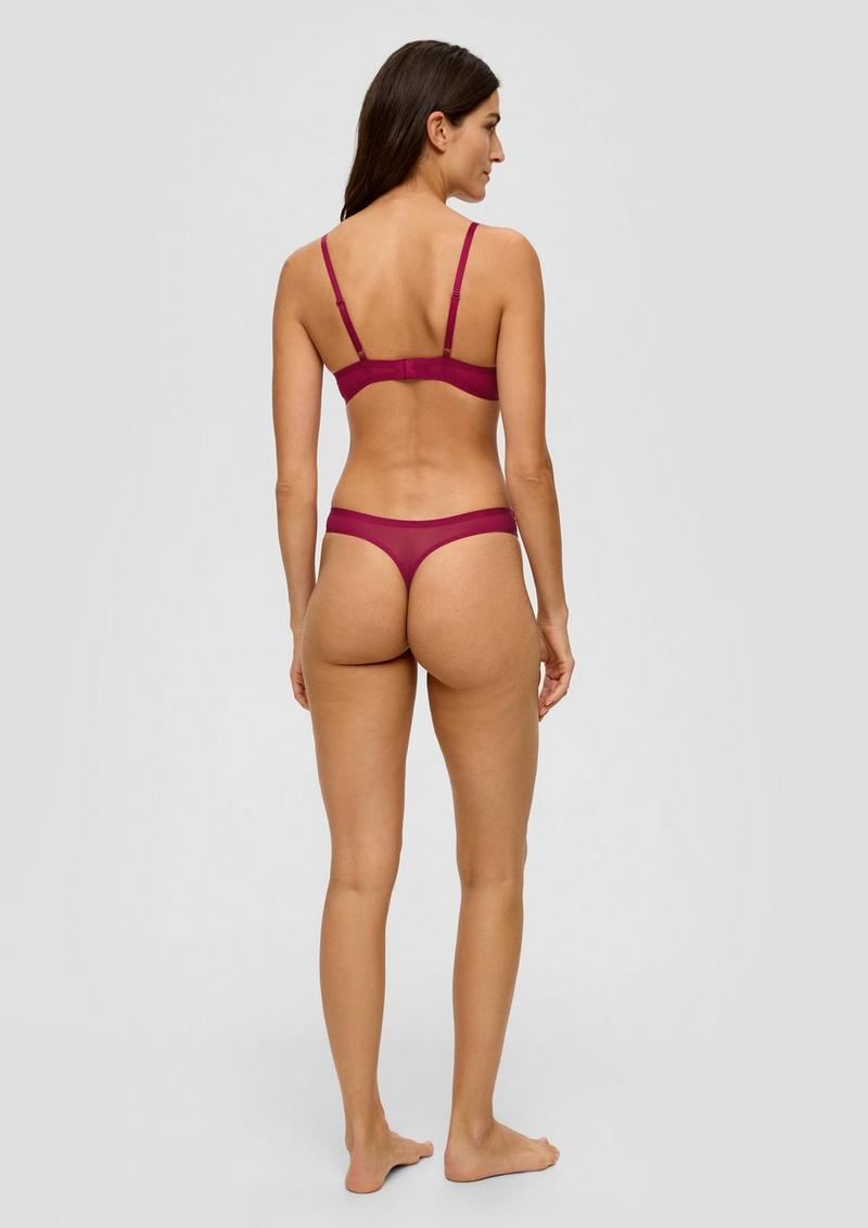 s.Oliver Nahtloser String mit Mesh-Einsatz - himbeere