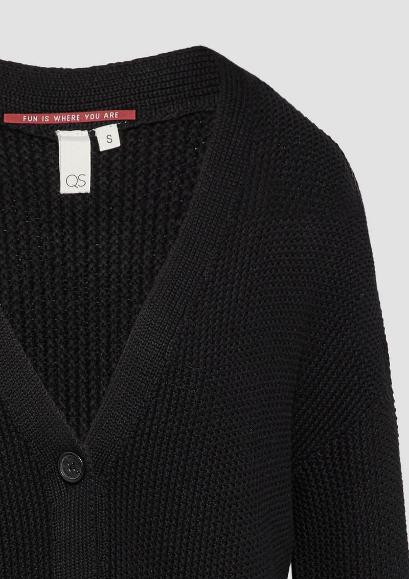 s.Oliver Lange Strickjacke mit Strukturmuster - schwarz