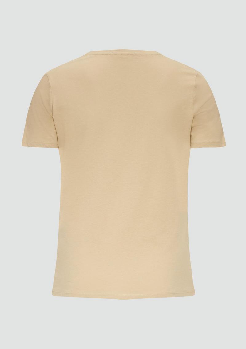 s.Oliver T-Shirt aus Baumwolle mit Front-Print - hellbraun