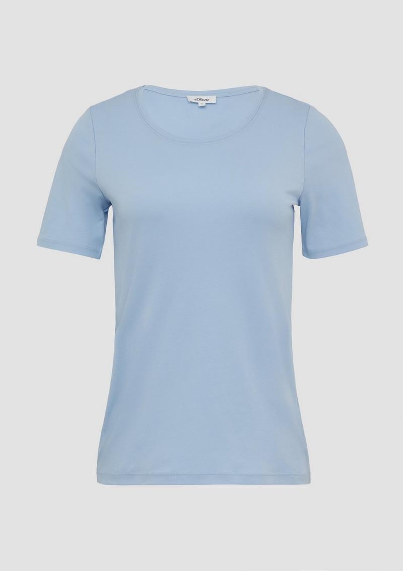 s.Oliver T-Shirt aus Interlockjersey im Slim Fit - hellblau