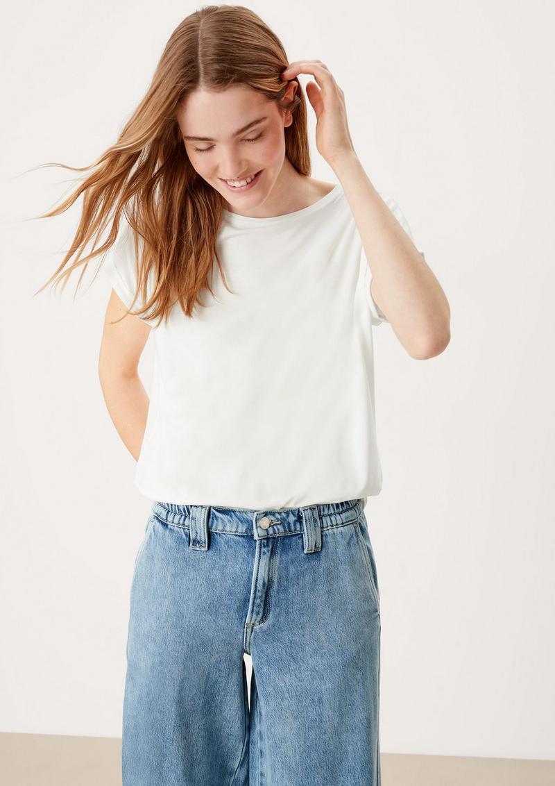 s.Oliver Loose-Fit-Shirt im Lyocellmix - creme
