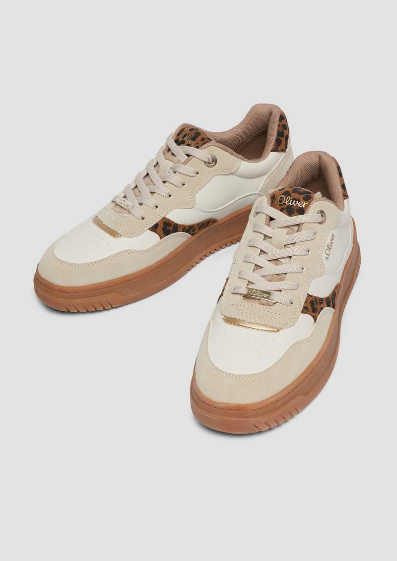 s.Oliver Sneaker mit Kontrast-Detail - beige