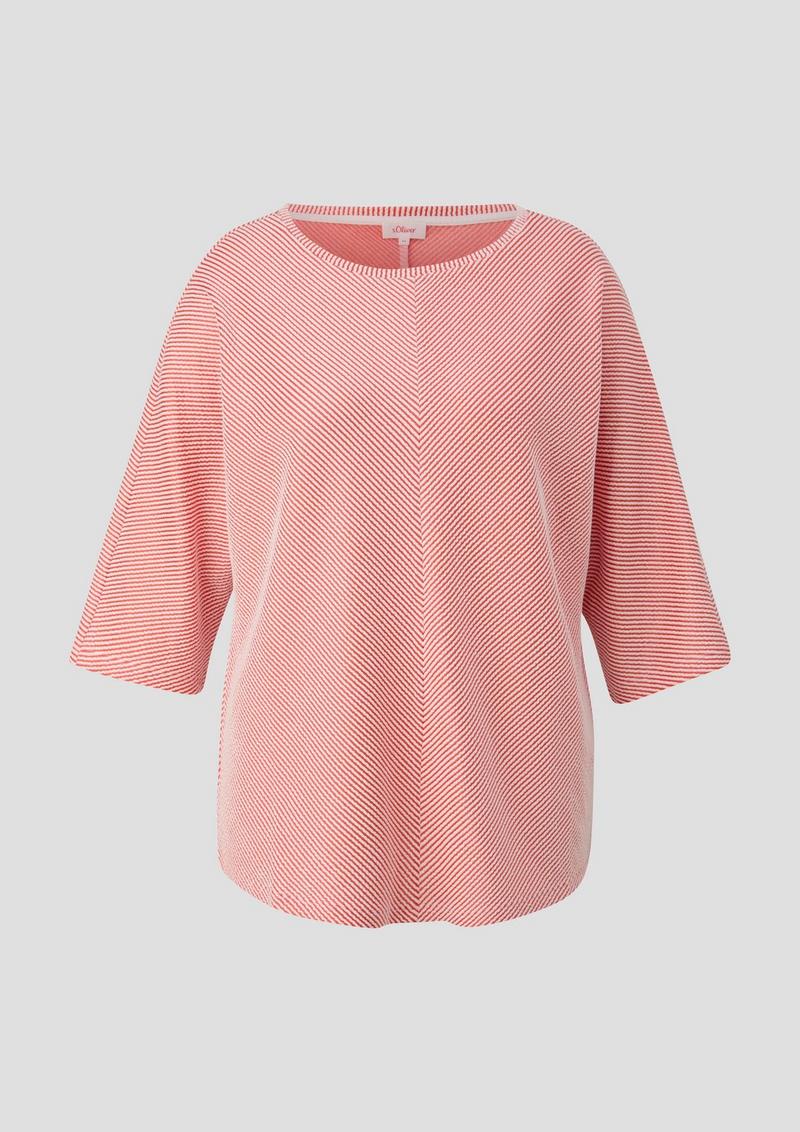 s.Oliver Shirt mit Streifenstruktur - hellorange