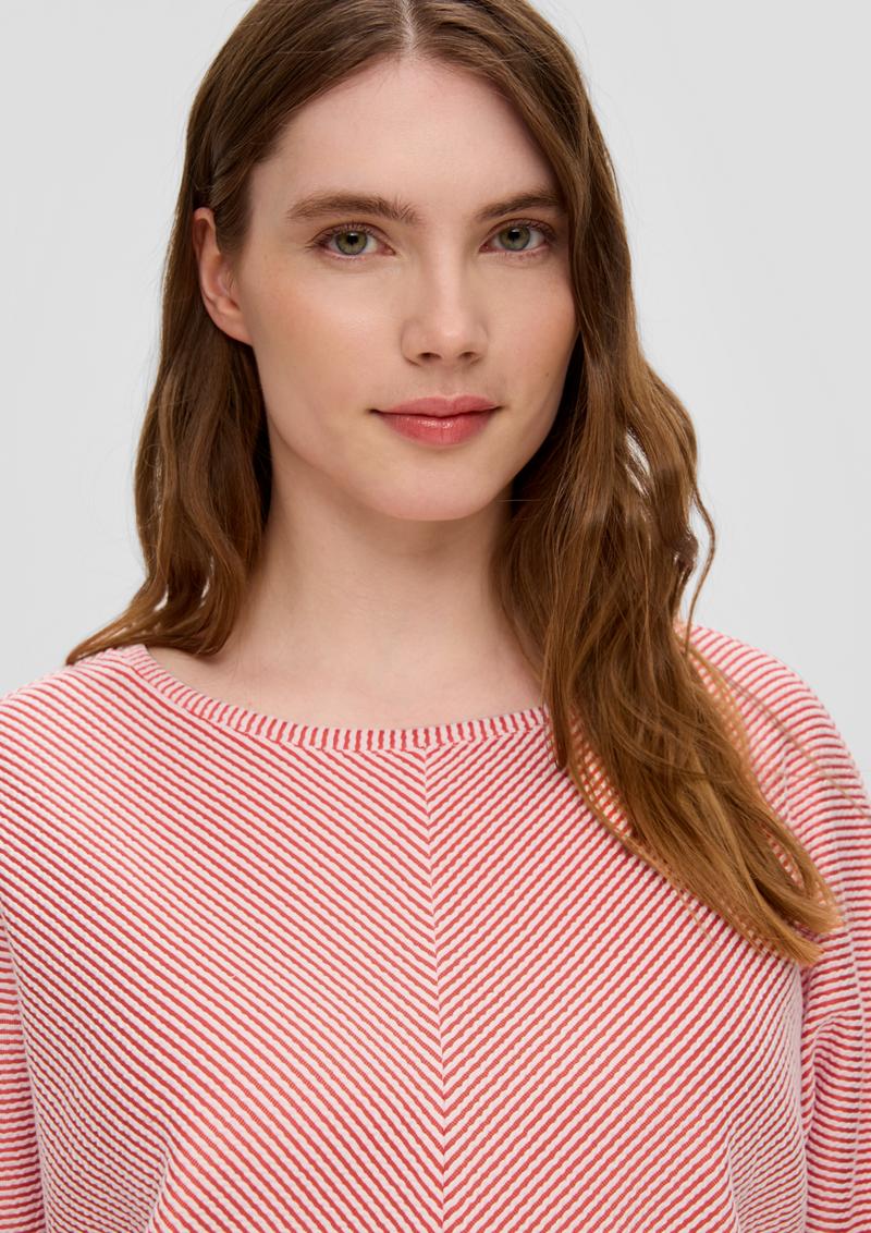 s.Oliver Shirt mit Streifenstruktur - hellorange