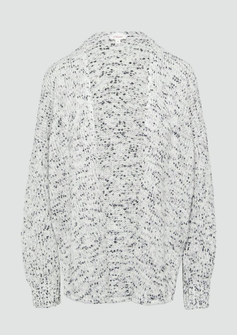 s.Oliver Melierter Cardigan mit weiten Ärmeln im Relaxed Fit - dunkelgrau