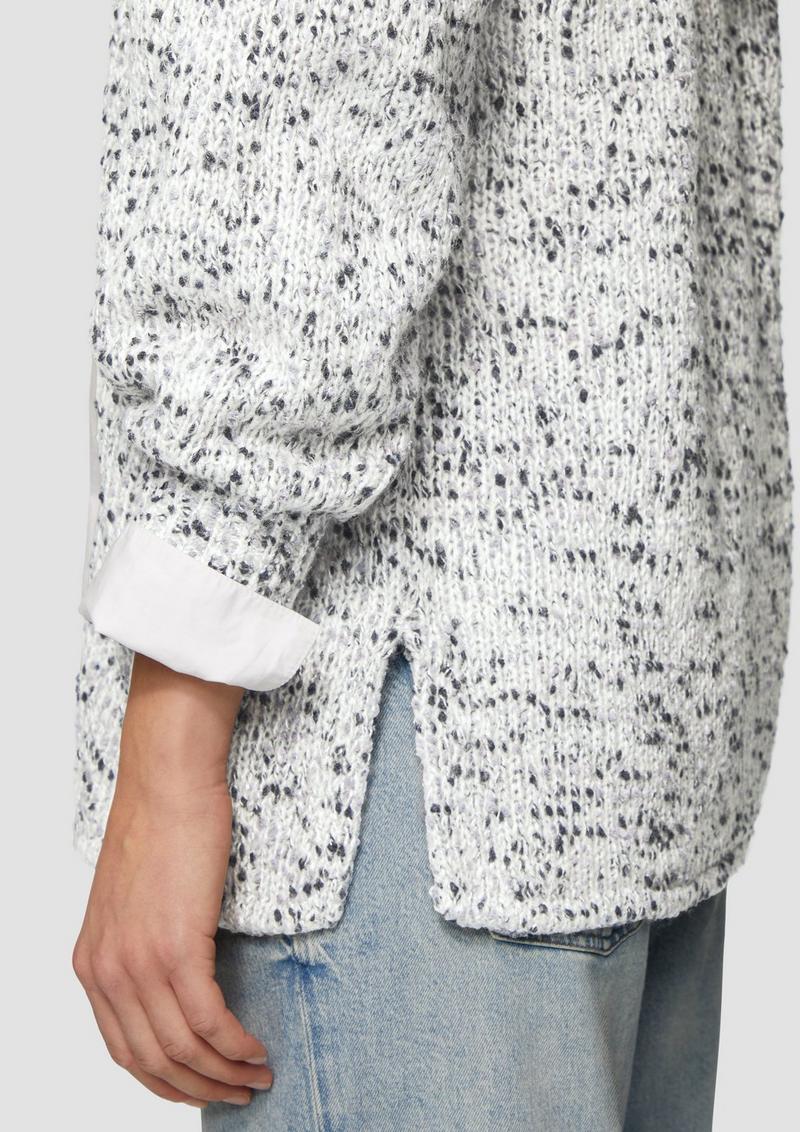 s.Oliver Melierter Cardigan mit weiten Ärmeln im Relaxed Fit - dunkelgrau