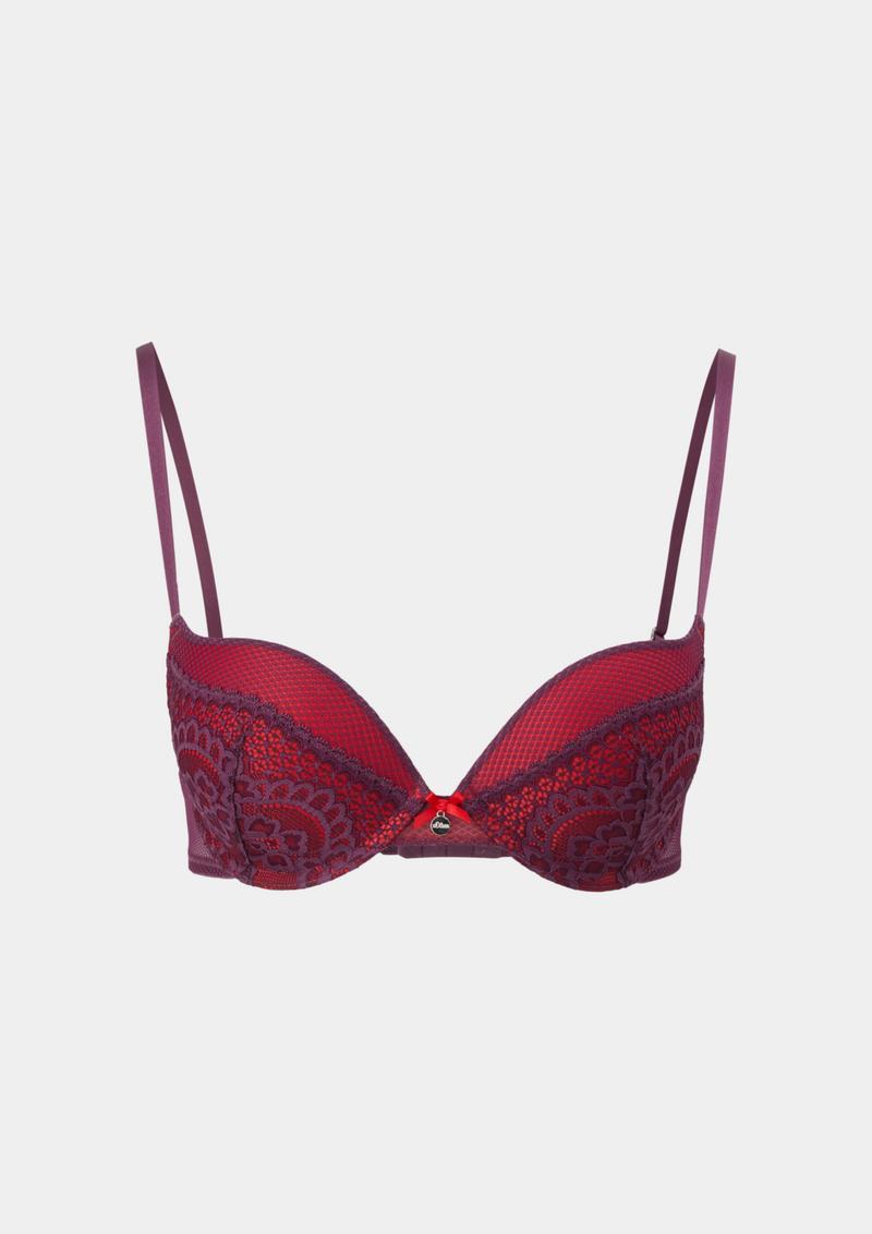 s.Oliver Push-Up-BH mit Spitze - bordeaux