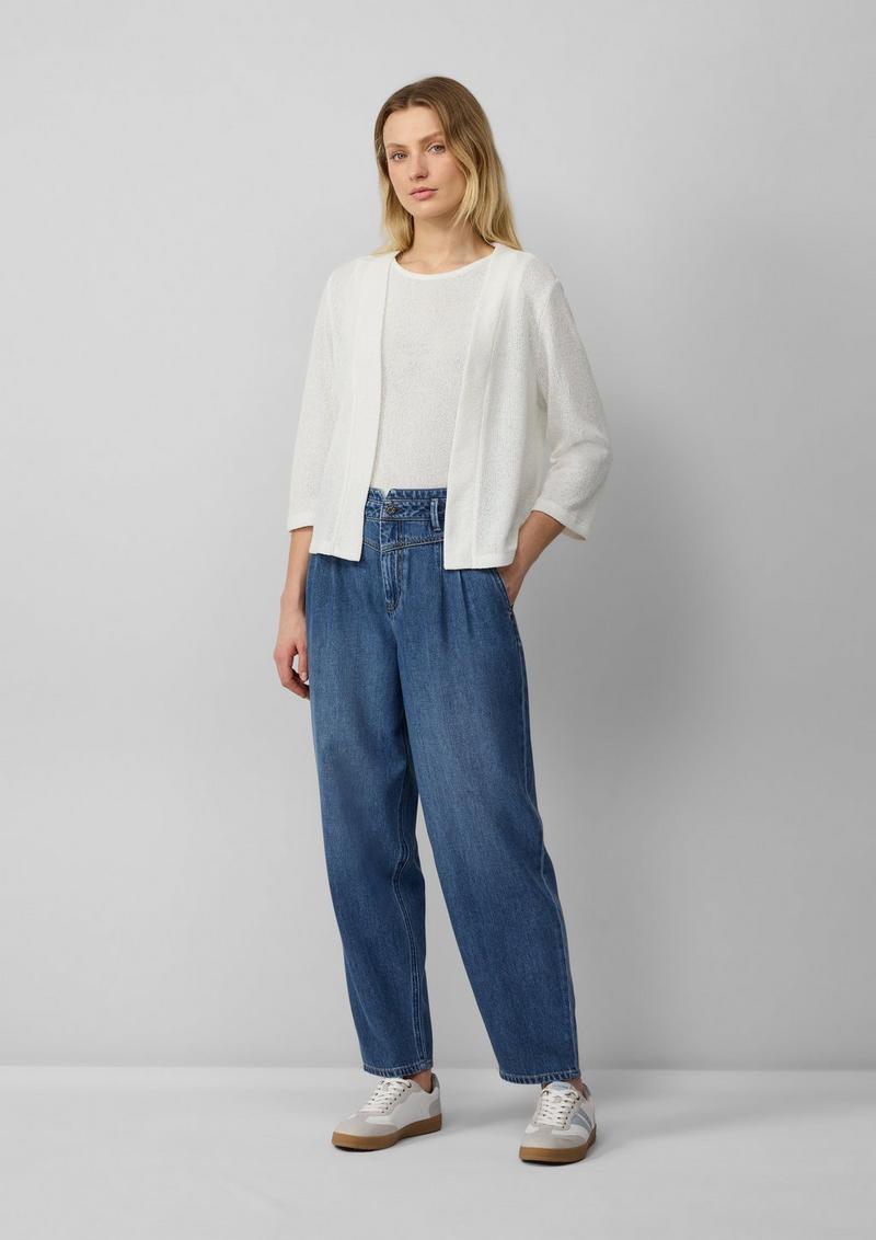 s.Oliver Cardigan aus Bouclégarn mit 3/4-Ärmeln - creme