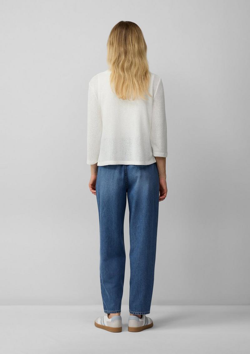 s.Oliver Cardigan aus Bouclégarn mit 3/4-Ärmeln - creme