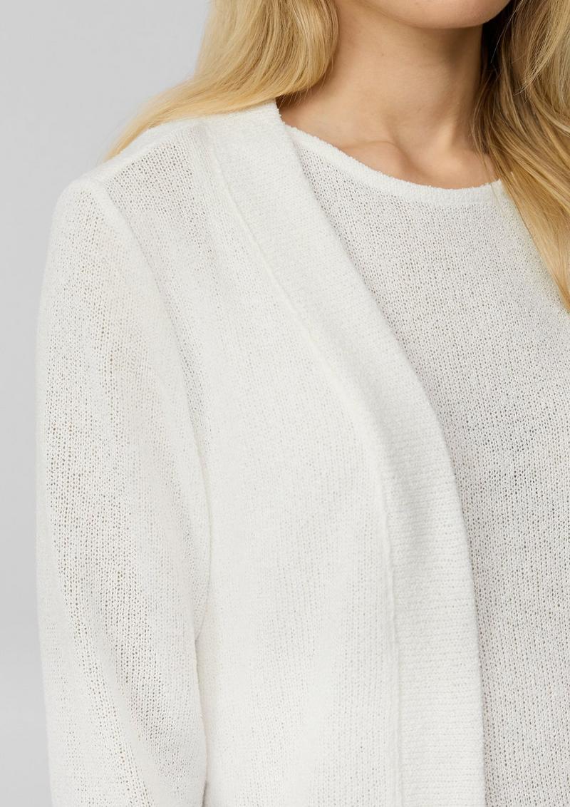 s.Oliver Cardigan aus Bouclégarn mit 3/4-Ärmeln - creme