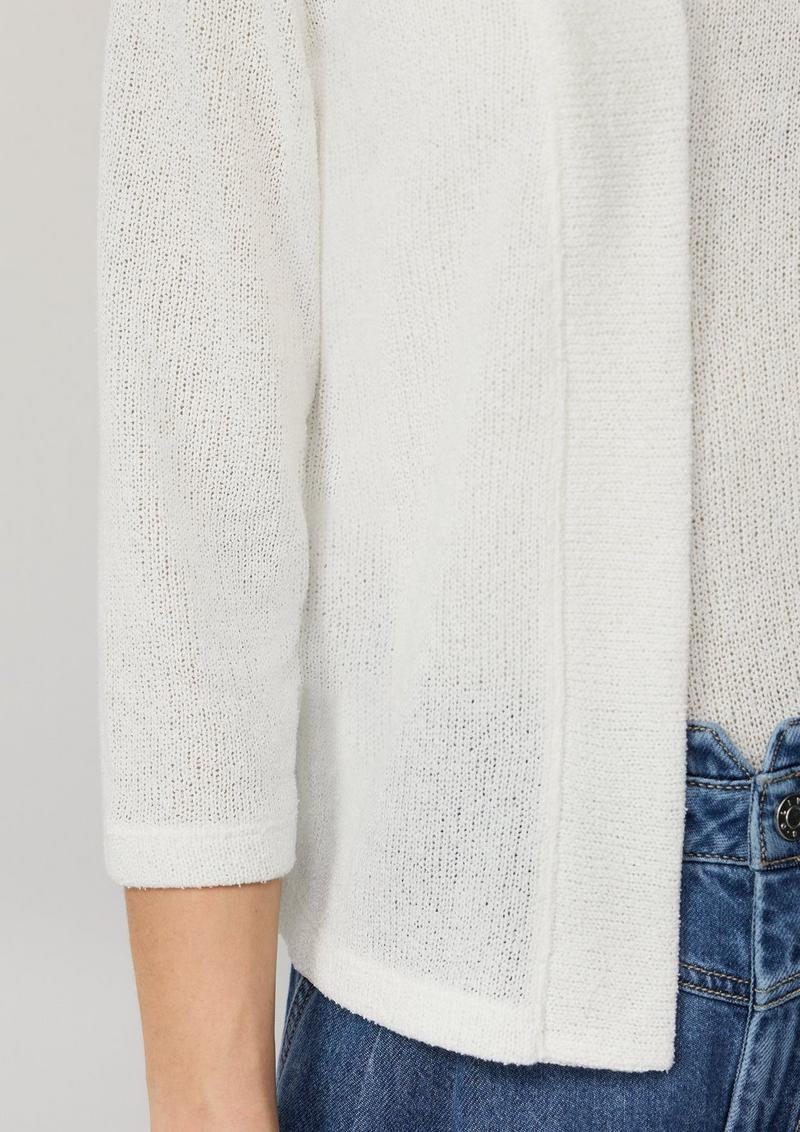 s.Oliver Cardigan aus Bouclégarn mit 3/4-Ärmeln - creme