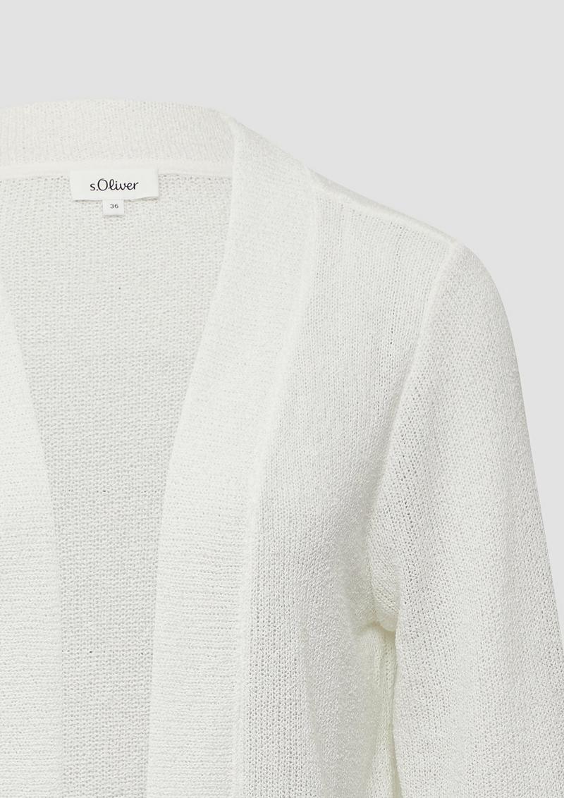 s.Oliver Cardigan aus Bouclégarn mit 3/4-Ärmeln - creme