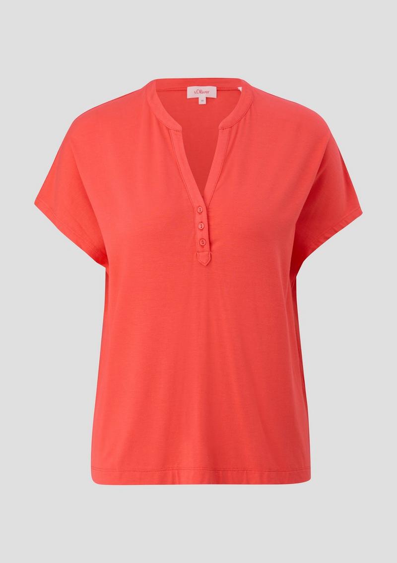 s.Oliver T-Shirt mit V-Ausschnitt - orange