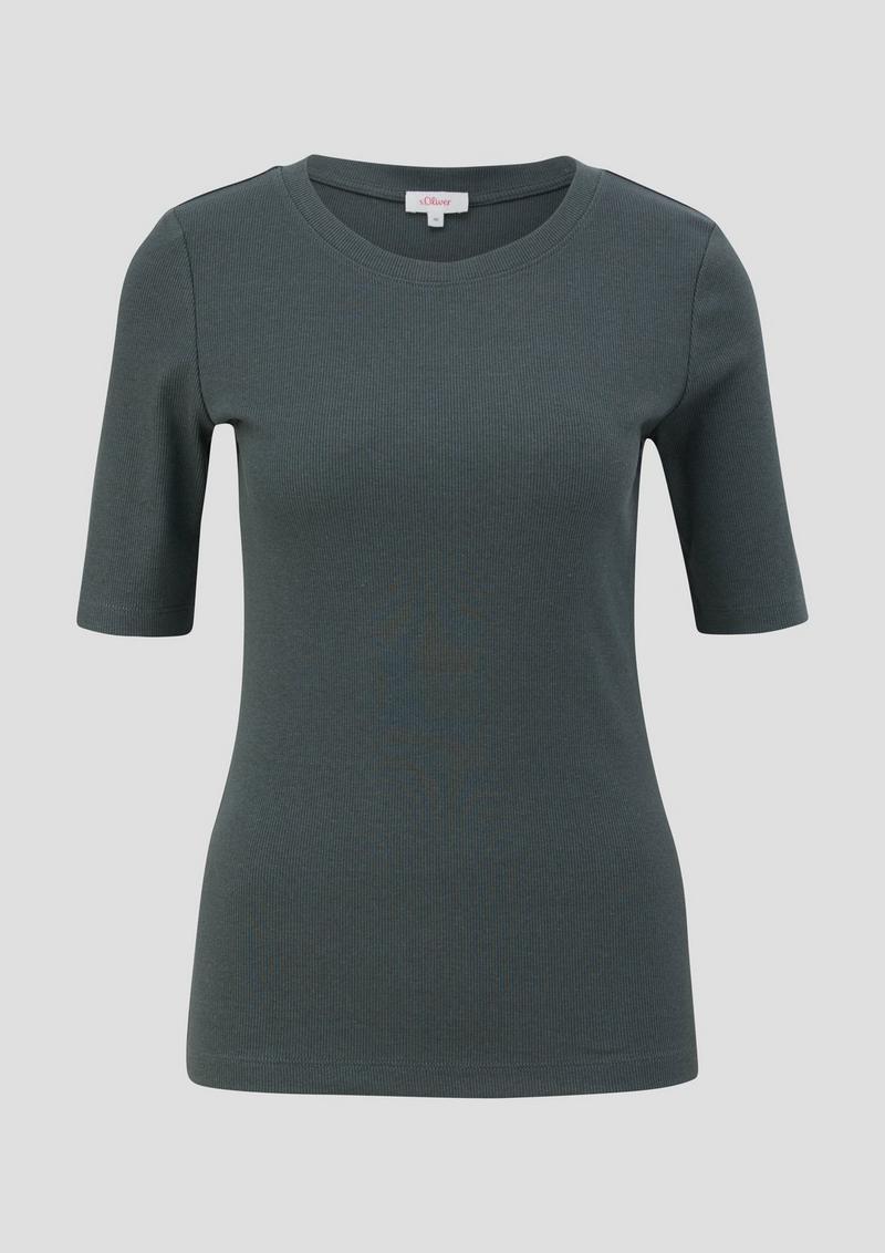 s.Oliver T-Shirt aus Baumwollstretch - olivgrün