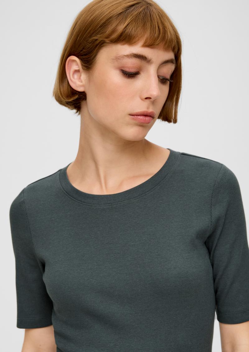 s.Oliver T-Shirt aus Baumwollstretch - olivgrün