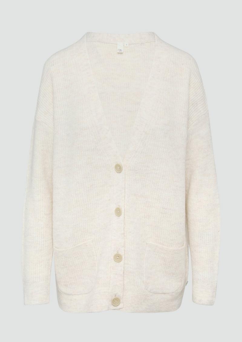 s.Oliver Weiche Strickjacke in Melange-Optik - helles beige