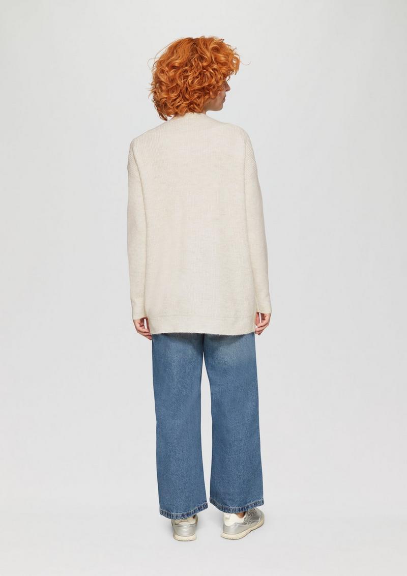 s.Oliver Weiche Strickjacke in Melange-Optik - helles beige