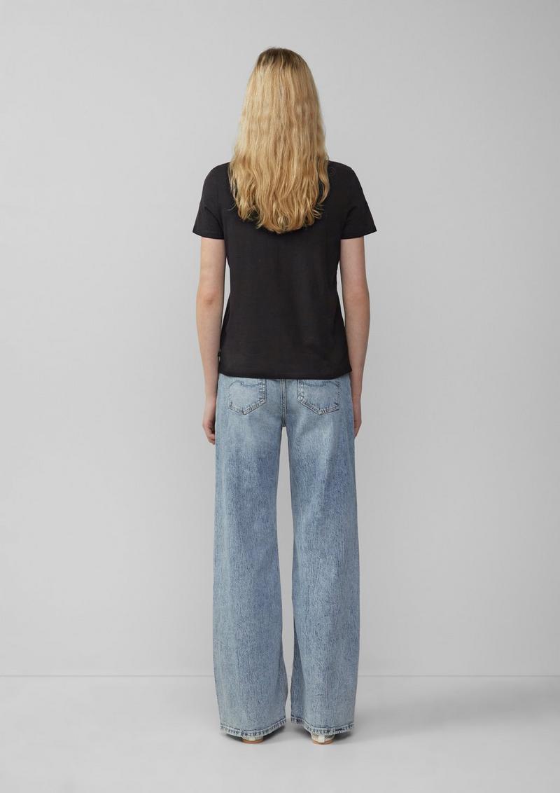 s.Oliver Baumwollshirt mit Frontprint - schwarz