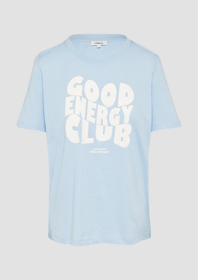s.Oliver T-Shirt aus Baumwolle mit Frontprint - hellblau