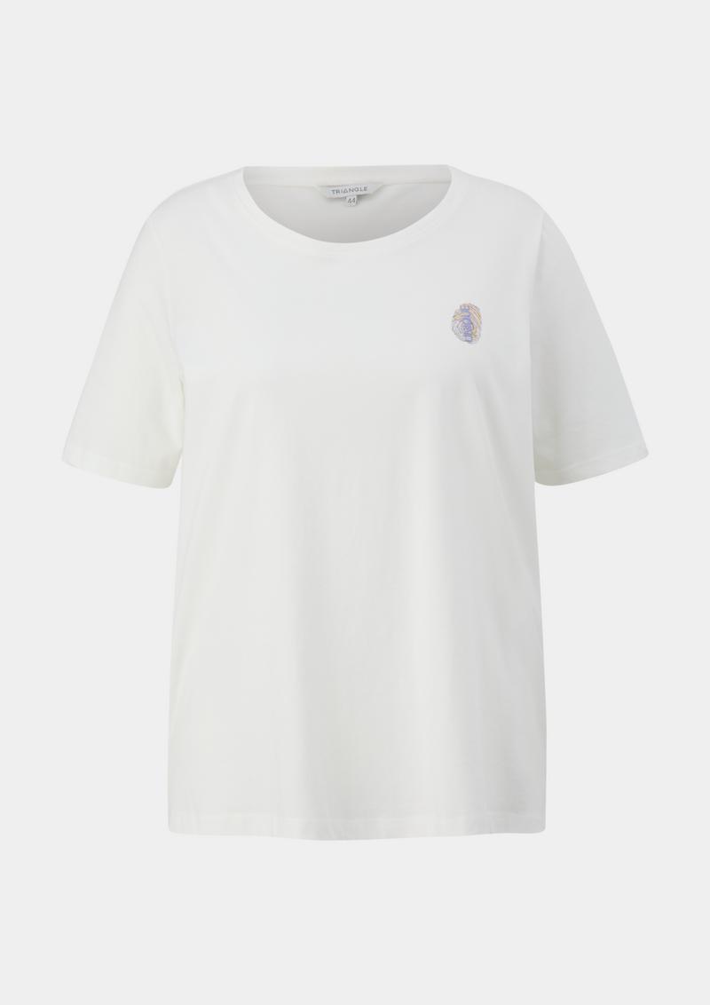 s.Oliver T-Shirt mit gummiertem Print - ecru