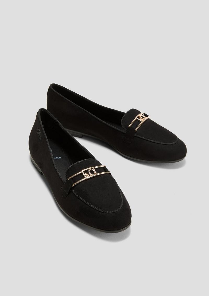 s.Oliver Slipper mit Schmuck-Detail - schwarz